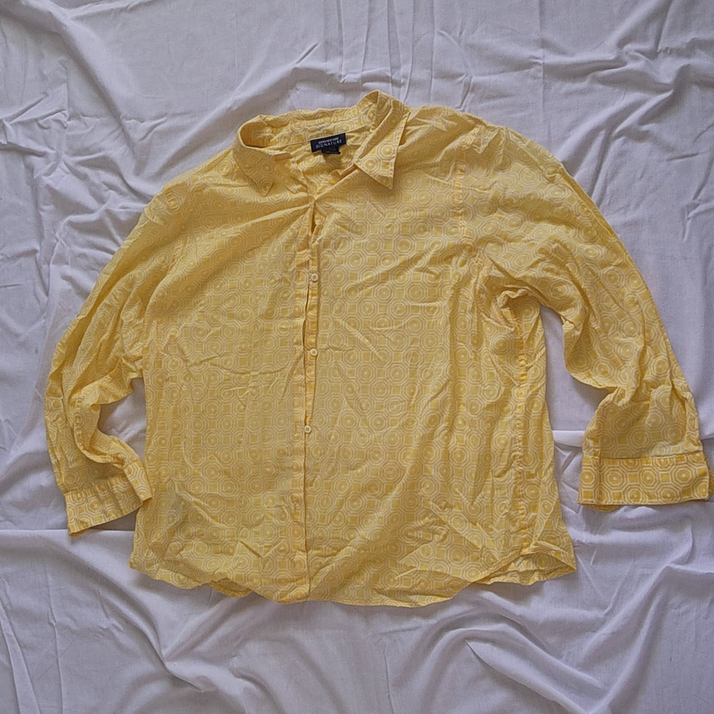 Jones New York Yellow Geometric Fabric